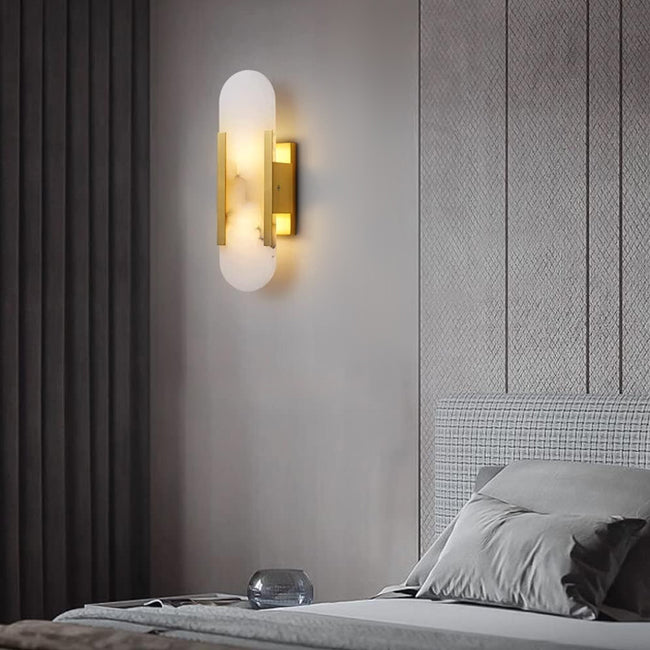 Aplique metal negro alabastro 10x36 cm 2 luces E14 - ONAP0063