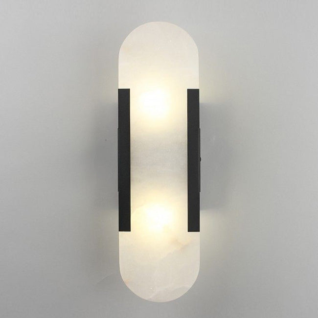Aplique metal negro alabastro 10x36 cm 2 luces E14 - ONAP0064