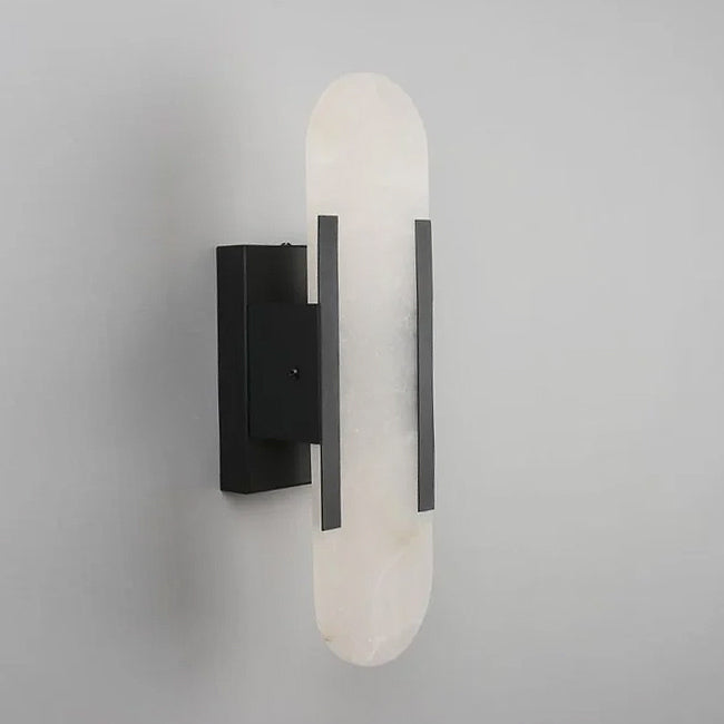 Aplique metal negro alabastro 10x36 cm 2 luces E14 - ONAP0064