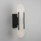 Aplique metal negro alabastro 10x36 cm 2 luces E14 - ONAP0064