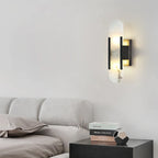Aplique metal negro alabastro 10x36 cm 2 luces E14 - ONAP0064