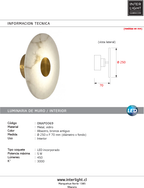 Aplique alabastro bronce antiguo  Ø25cm LED 5W - ONAP0069