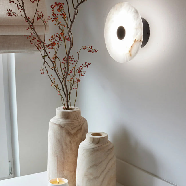 Aplique alabastro negro Ø25cm LED 5W - ONAP0070