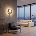 Apliqué mármol bulgari + bronce Ø25cm LED 12W - ONAP0072