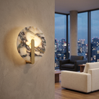Apliqué mármol bulgari + bronce Ø25cm LED 12W - ONAP0072