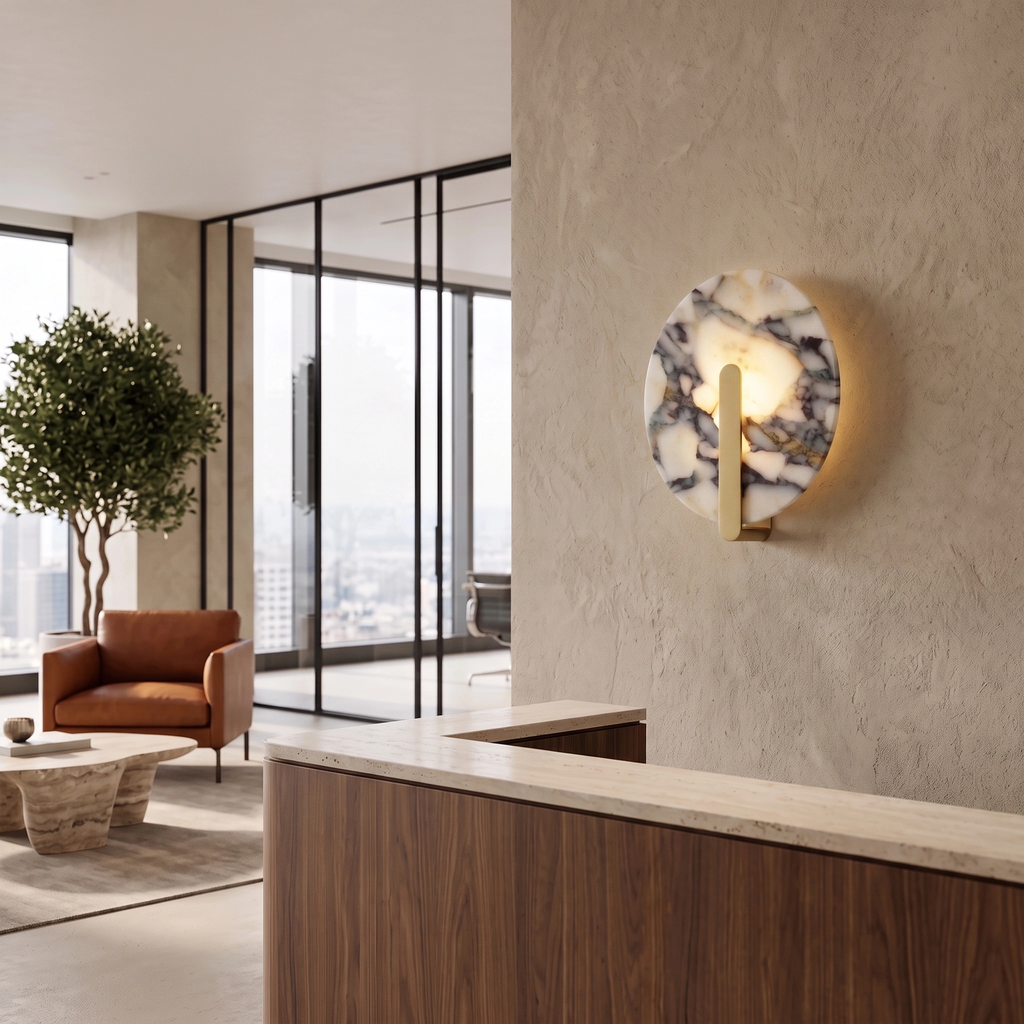 Apliqué mármol bulgari + bronce Ø25cm LED 12W - ONAP0072