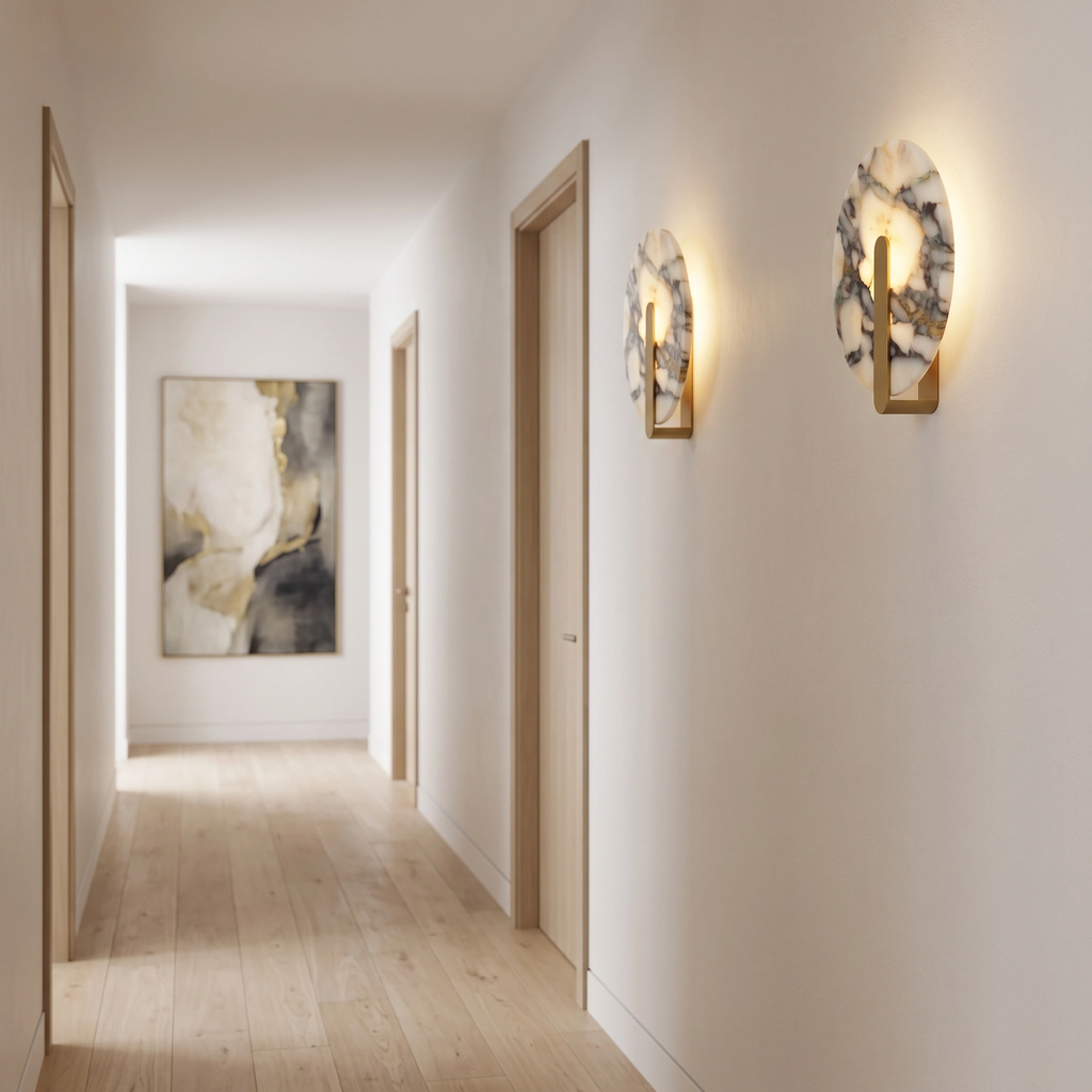 Apliqué mármol bulgari + bronce Ø25cm LED 12W - ONAP0072