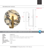 Apliqué mármol bulgari + bronce Ø25cm LED 12W - ONAP0072