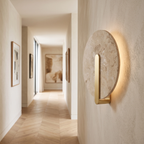 Apliqué mármol beige + bronce Ø25cm LED 12W - ONAP0074