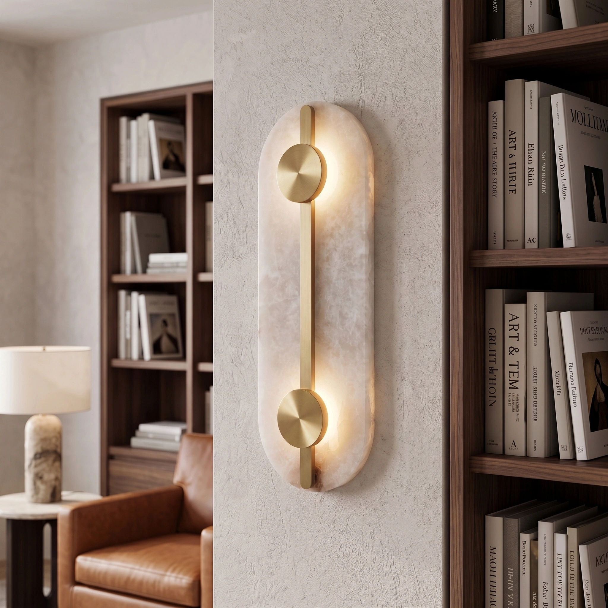 Aplique alabastro + bronce 40 cm LED 2x6W - ONAP0075