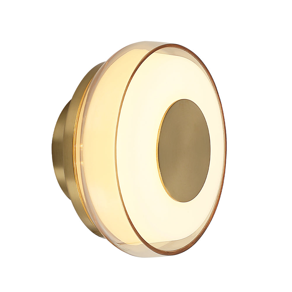 Apliqué vidrio exterior champán, vidrio interior opal 16 cm 6W - ONAP0078