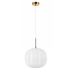 Lámpara colgante vidrio opal metal oro Ø30cm E27 - ONLC0046
