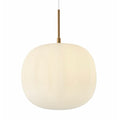 Lámpara colgante vidrio opal metal oro Ø30cm E27 - ONLC0046