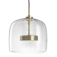 Cargar imagen en el visor de la galería, Lámpara colgante vidrio transparente metal bronce Ø26 cm LED 15W - ONLC0075
