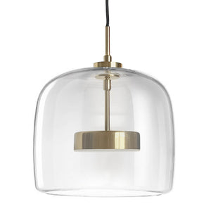 Lámpara colgante vidrio transparente metal bronce Ø26 cm LED 15W - ONLC0075