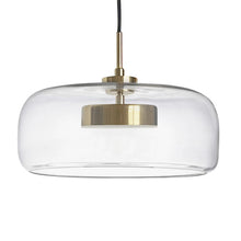 Cargar imagen en el visor de la galería, Lámpara colgante vidrio transparente metal bronce Ø32cm LED 15W - ONLC0076
