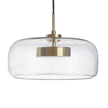 Cargar imagen en el visor de la galería, Lámpara colgante vidrio transparente metal bronce Ø32cm LED 15W - LGLC0164
