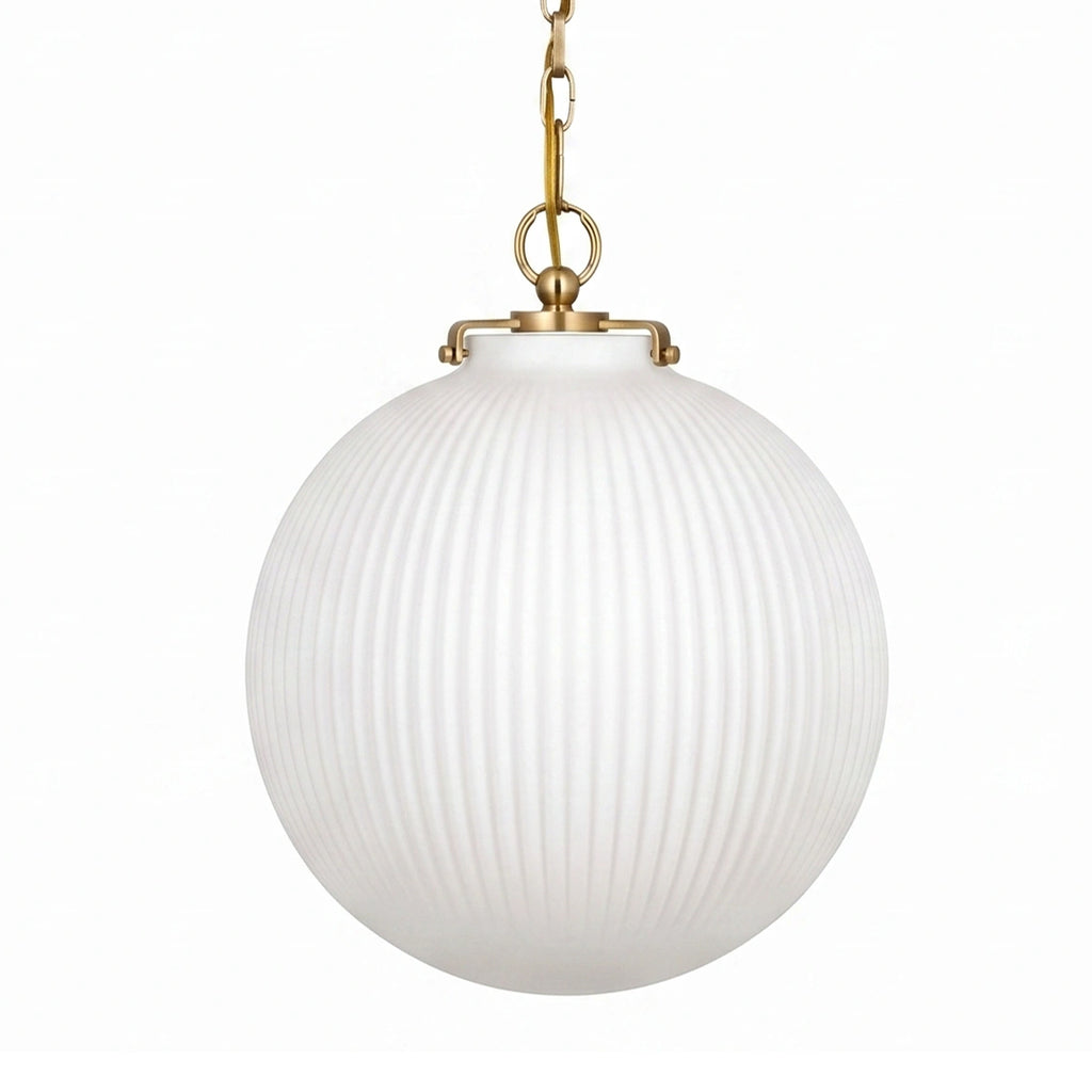 Lámpara colgante vidrio opal metal oro Ø30cm E27 - ONLC0078