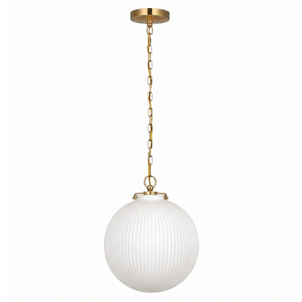 Lámpara colgante vidrio opal metal oro Ø30cm E27 - ONLC0078