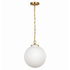 Lámpara colgante vidrio opal metal oro Ø30cm E27 - ONLC0078