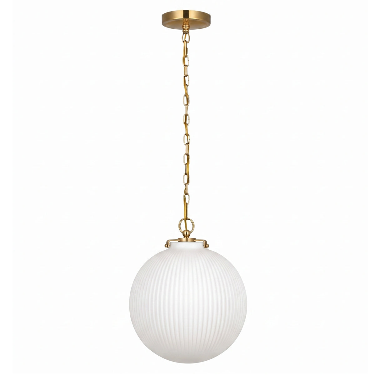 Lámpara colgante vidrio opal metal oro Ø30cm E27 - ONLC0078