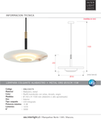 Lámpara colgante alabastro + metal oro Ø35cm 15W - ONLC0079