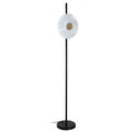 Lámpara de pie vidrio alabastro metal negro Ø25cm LED 15W - ONLP0014