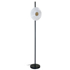 Lámpara de pie vidrio alabastro metal negro Ø25cm LED 15W - ONLP0014
