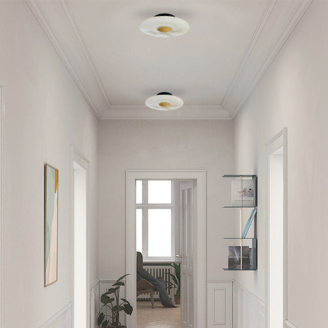 Plafón alabastro oro Ø28x6.5 cm 15W 3000k LED - ONPL0002