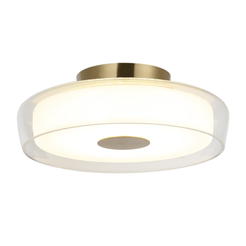 Plafón vidrio + bronce 30 cm LED 18W  - ONPL0003
