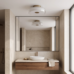 Plafón vidrio + bronce 30 cm LED 18W  - ONPL0003