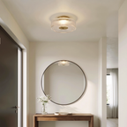 Plafón vidrio metal dorado 30cm 15 W 3000k - ONPL0006