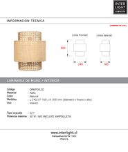 Cargar imagen en el visor de la galería, Apliqué rafia natural 24x30 cm E27 - OPAP0020
