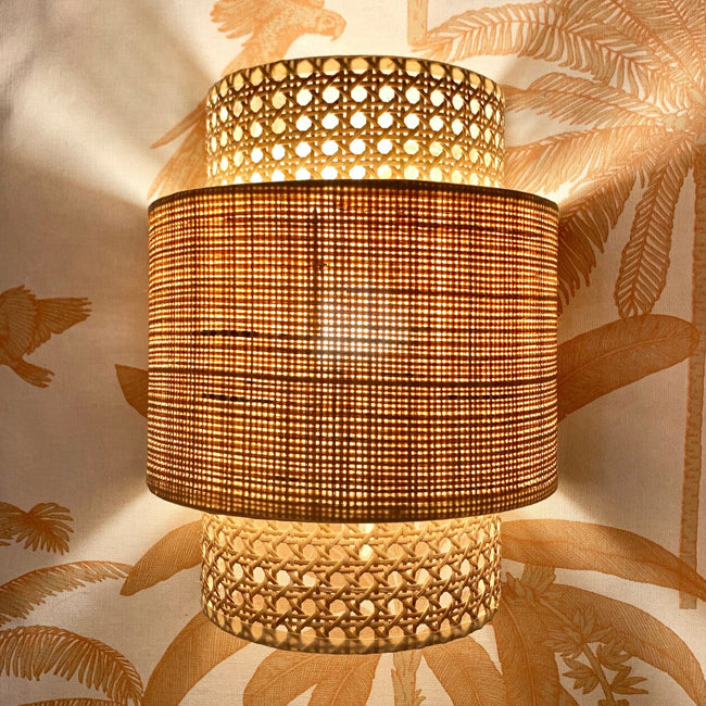 Apliqué rafia natural 24x30 cm E27 - OPAP0020