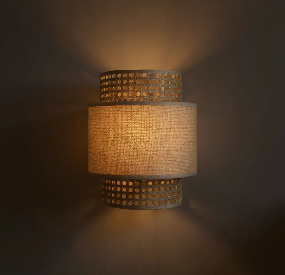 Apliqué rafia natural 24x30 cm E27 - OPAP0020