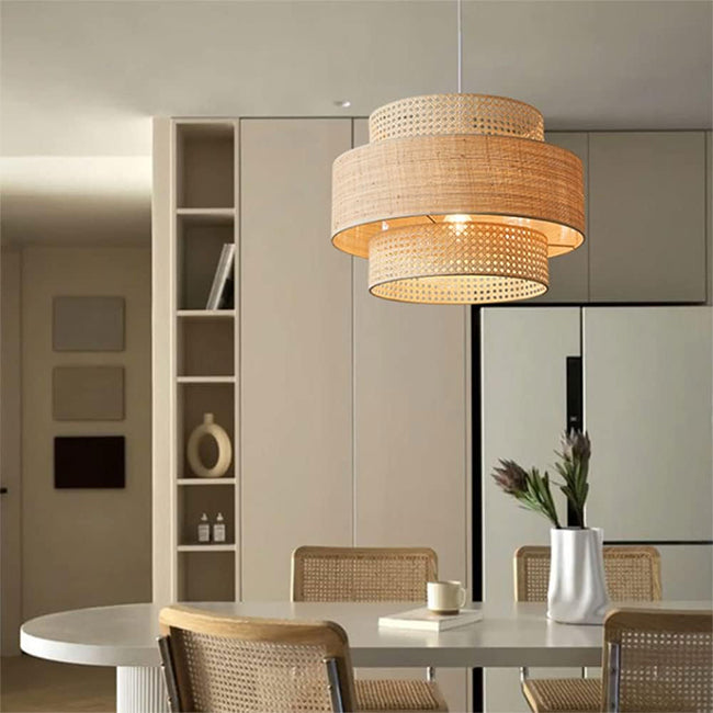 Lámpara colgante rafia natural Ø50x35cm E27 - OPLC0001