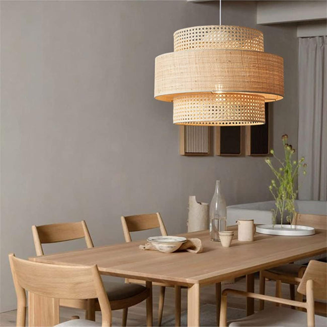 Lámpara colgante rafia natural Ø50x35cm E27 - OPLC0001