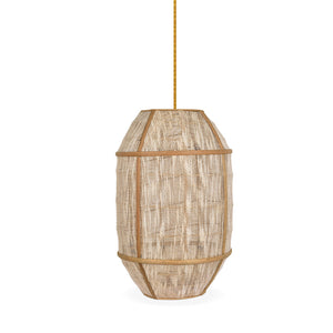 Lámpara colgante madera ratán natural Ø29x45,5cm E27 - OPLC0006