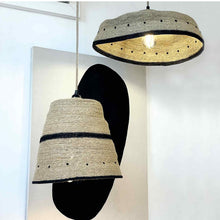 Cargar imagen en el visor de la galería, Lámpara colgante yute natural negro 30x30 cm E27 - OPLC0017
