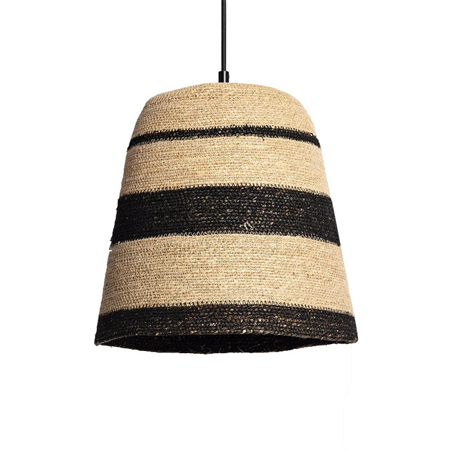 Lámpara colgante yute natural negro Ø30x30 cm E27 - OPLC0018