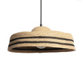 Lámpara colgante yute natural negro Ø45x16 cm E27 - OPLC0019