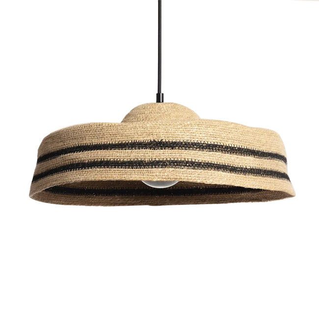 Lámpara colgante yute natural negro Ø45x16 cm E27 - OPLC0019