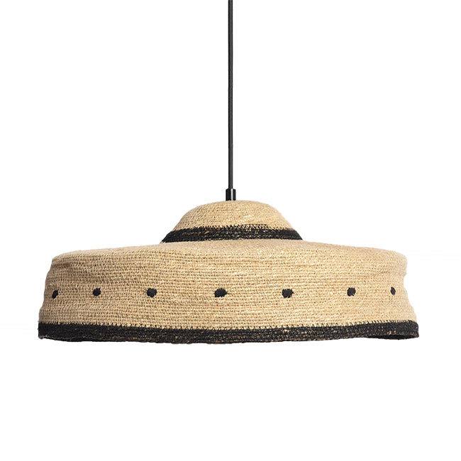 Lámpara colgante yute natural negro Ø45x16 cm E27 - OPLC0020