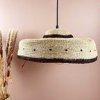 Lámpara colgante yute natural negro Ø45x16 cm E27 - OPLC0020