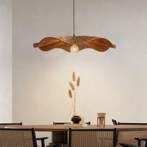 Lámpara colgante rafia natural Ø75x13 cm E27 - OPLC0047