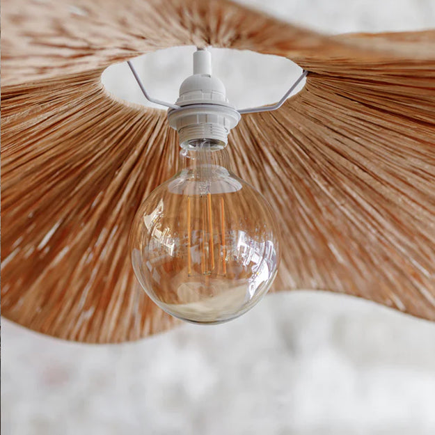 Lámpara colgante rafia natural Ø75x13 cm E27 - OPLC0047