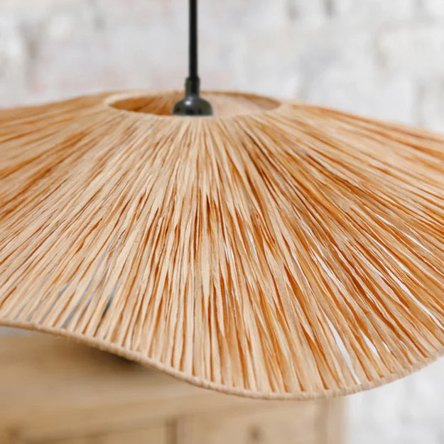 Lámpara colgante rafia natural Ø75x13 cm E27 - OPLC0047