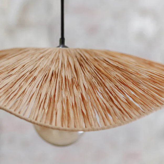 Lámpara colgante rafia natural Ø75x13 cm E27 - OPLC0047