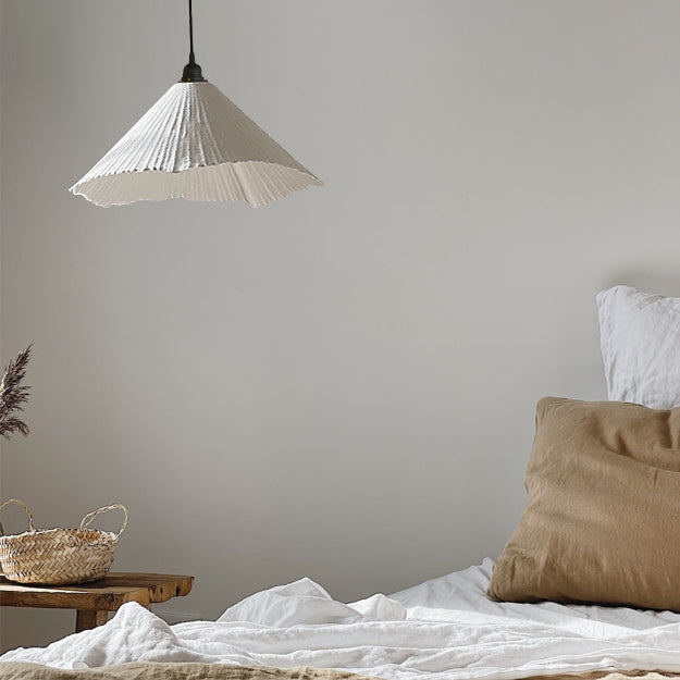Lámpara colgante fibra prensada blanco Ø46x26cm E27 - OPLC0042