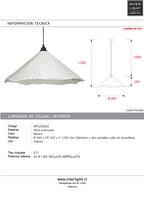 Lámpara colgante fibra prensada blanco Ø46x26cm E27 - OPLC0042